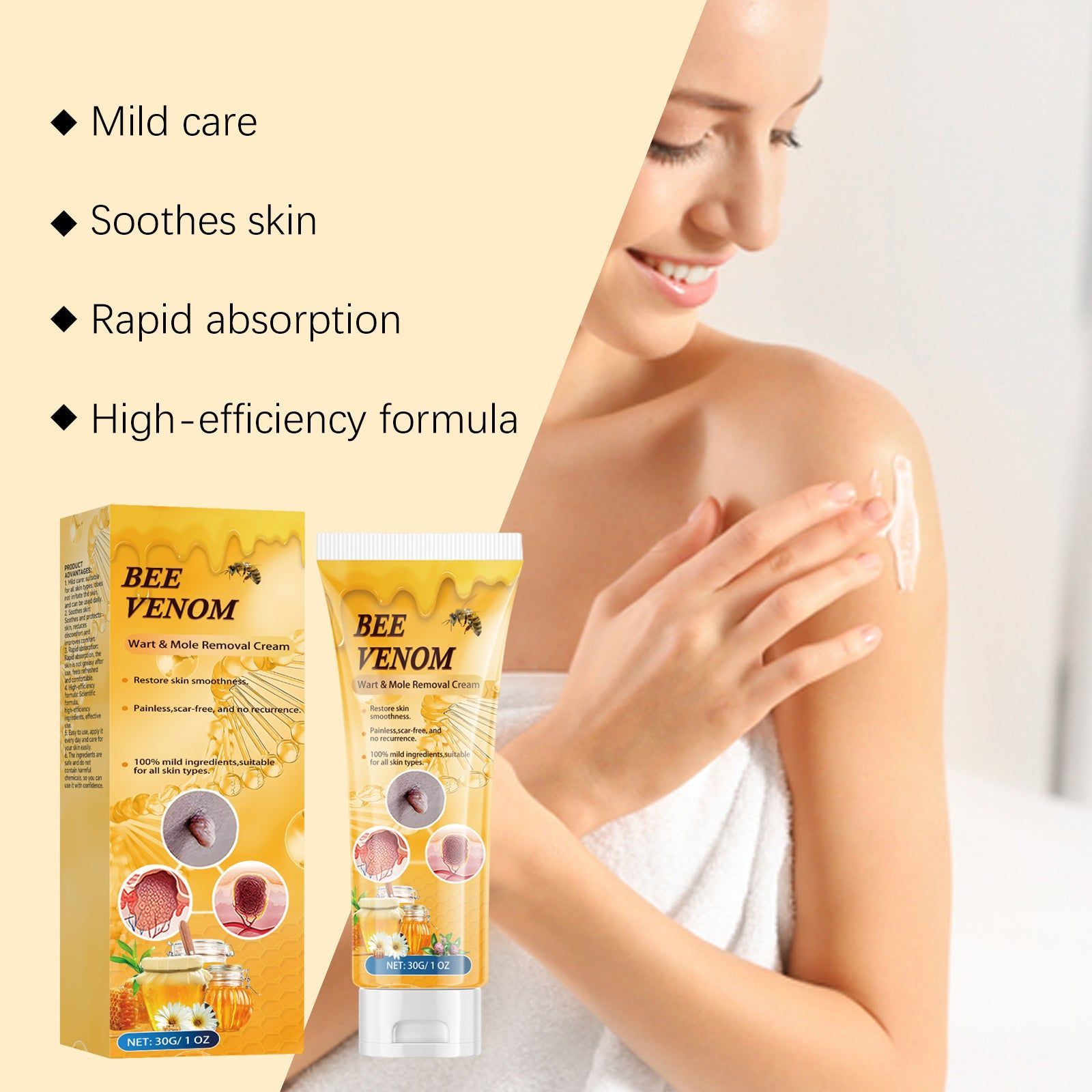 Bee Venom Body Care Cream, Soothes, Repairs, Hydrates, Natural Skin Relief ,30g