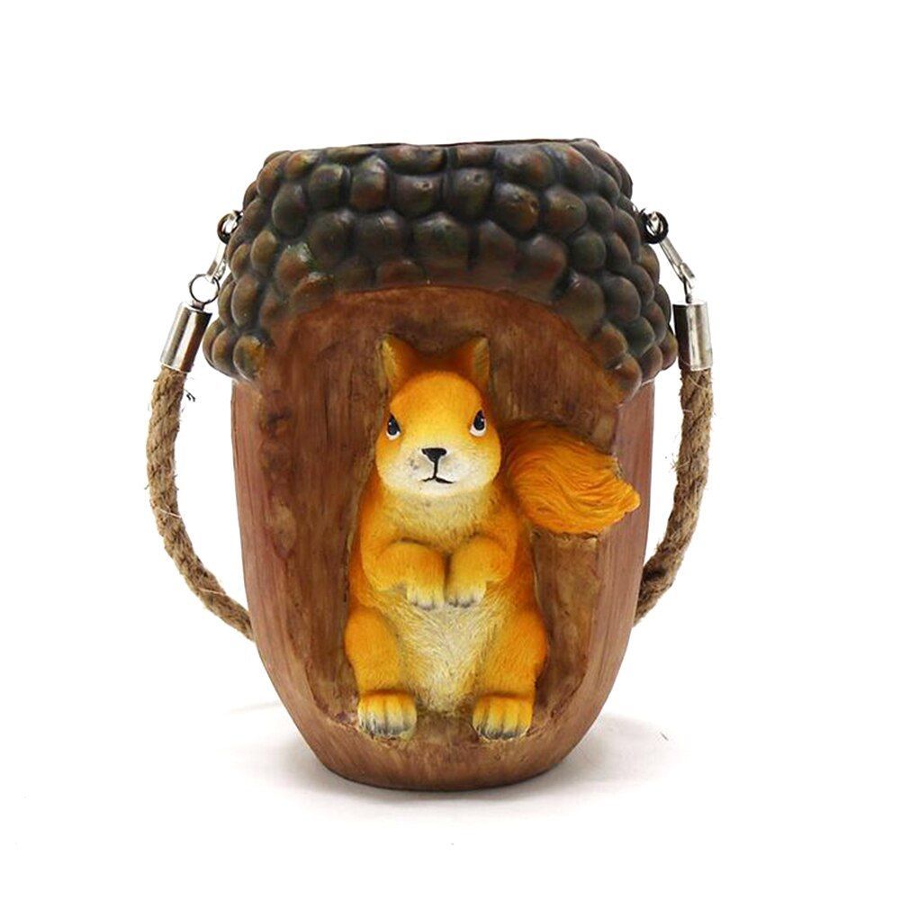 Solar Hanging Light Owl Tree Stump Lamp Lanterns Animal Statue Lanterns Garden Decoration