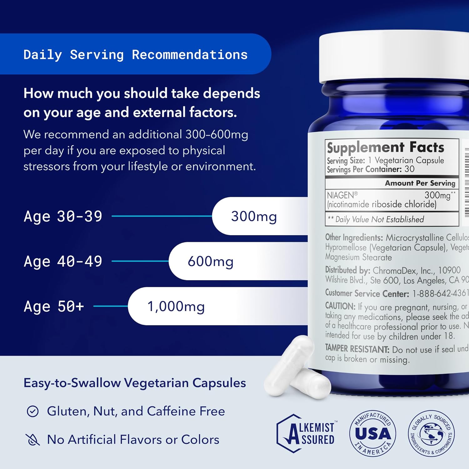 TRU NIAGEN - Patented Nicotinamide Riboside NAD+ Supplement. NR Supports Cellular Energy Metabolism & Repair, Vitality, Healthy Aging of Heart, Brain & Muscle - 30 Servings / 30 Capsules - Pack of 1