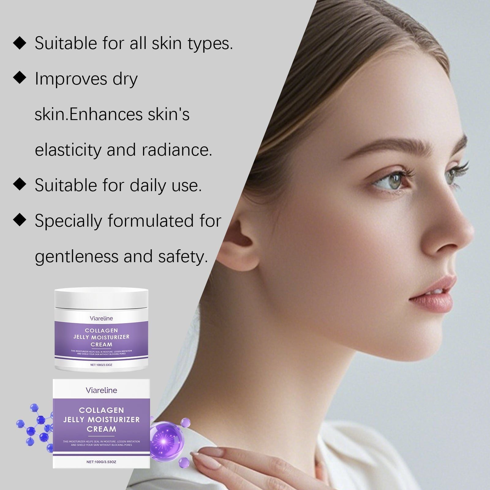 Collagen Facial Moisturizer, Hydrating, Anti-Aging, Skin Rejuvenation, Glow ,100g