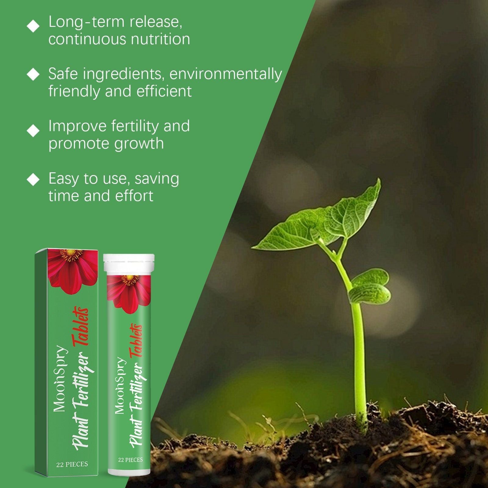 Boost Plant Growth with Organic Effervescent Tablets, Fast-Acting Plant Nutrition ,22 pieces