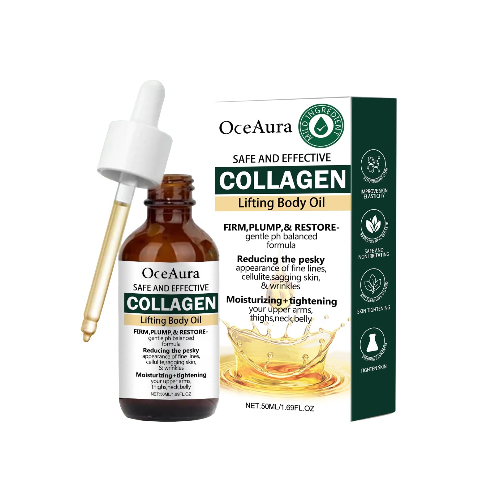 Collagen Body Oil, Hydrating Moisturizer for Smooth, Firm Skin ,50ml