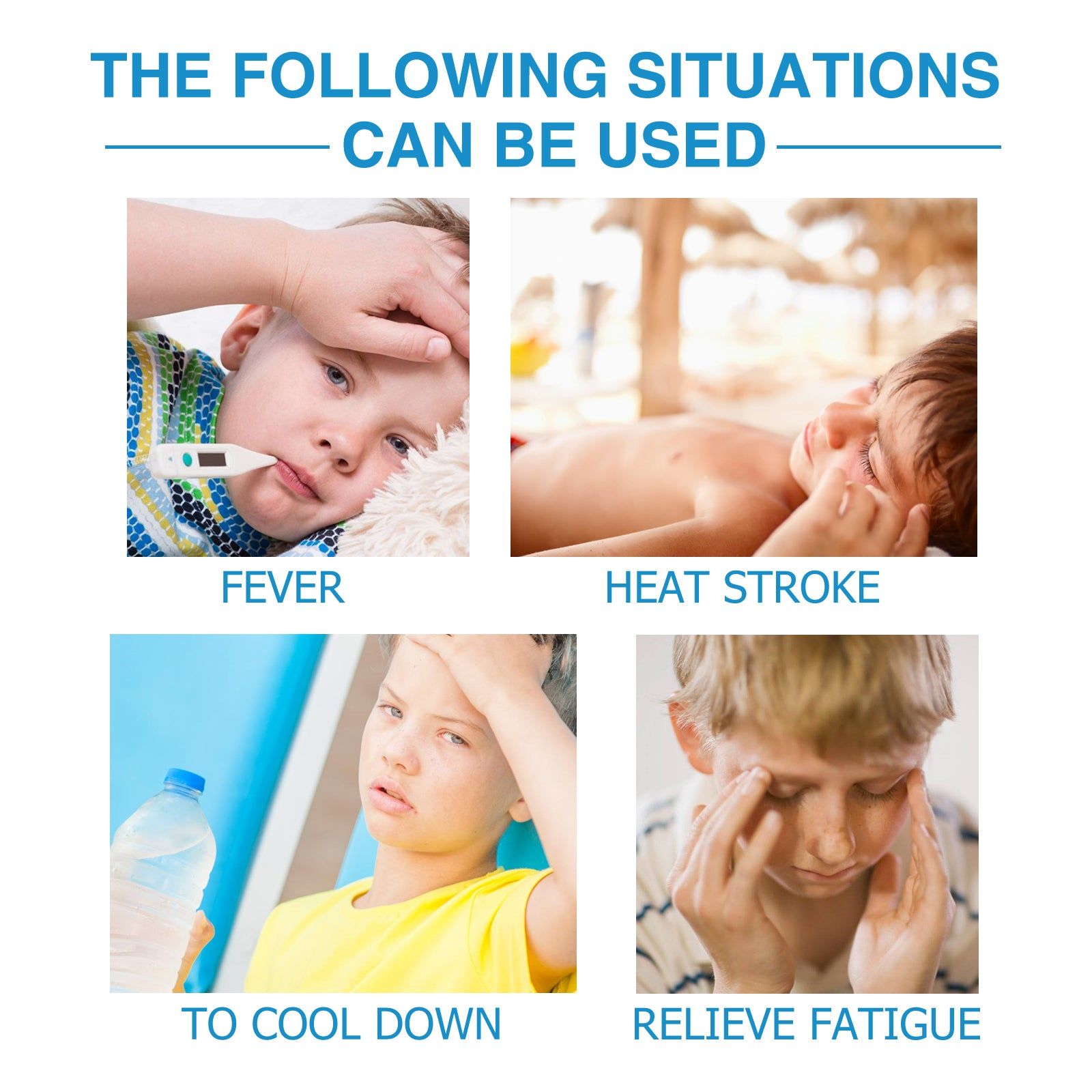 Children's Cooling Patch, Fever Relief, Summer Hydrogel, Pain & Headache Relief ,16pcs