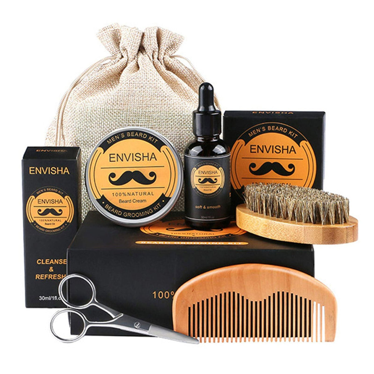 Men Beard Kit 6 In 1Natural Beard Growth Care Set Gifts For Father Boyfriend