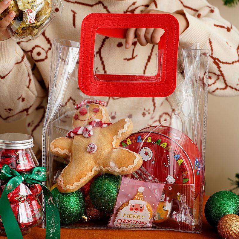 Clear Gift Bag PVC Reusable Gift Bag Waterproof Durable Handbag With Handle