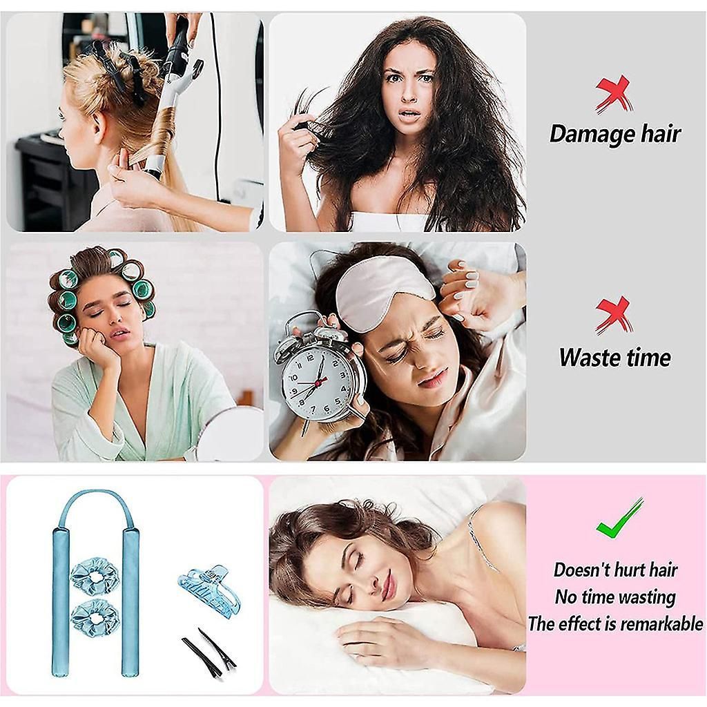 Heatless Hair Curlers For Long Hair To Sleep In Overnight No Heat Curls Headband Rollers Curling