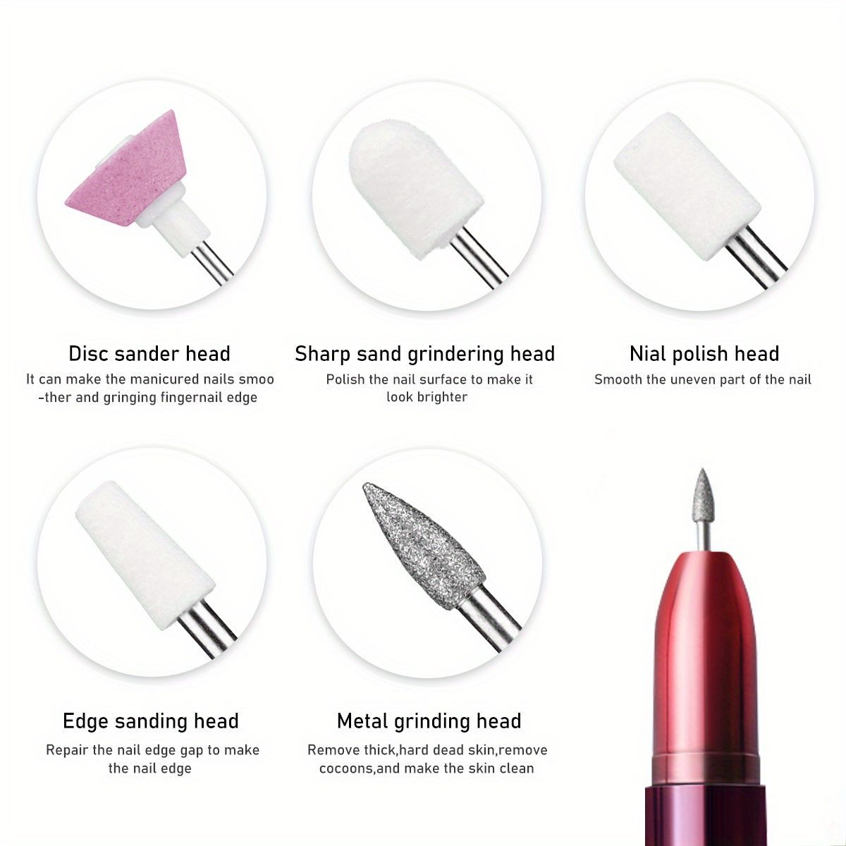 Electric Nail Drill Machine Toenail Grinder Polisher 20000 RPM Nail Filer