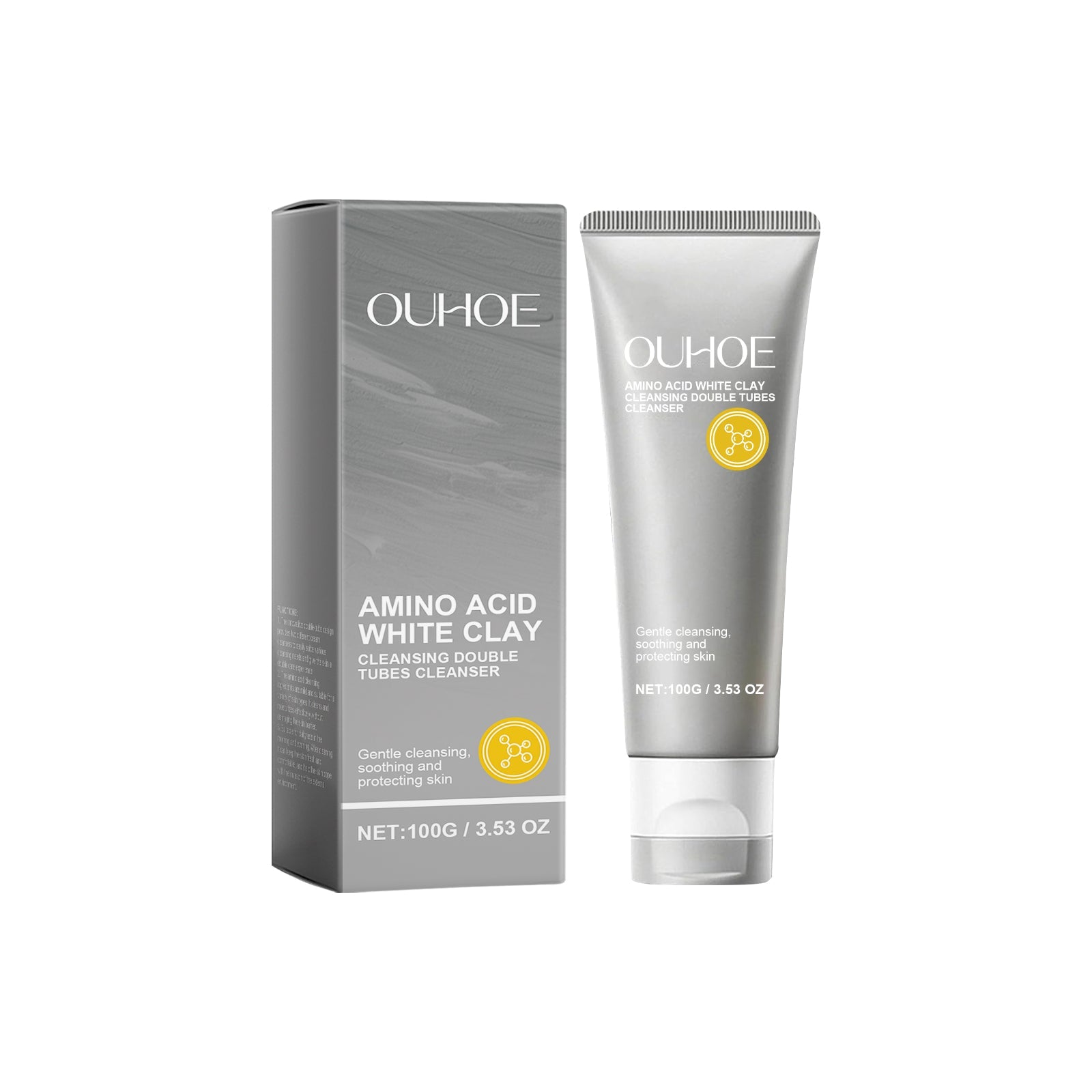 Amino Acid Double Tube Facial Cleanser, Hydrating Gentle Cleansing, Brightening, Moisturizing ,100g
