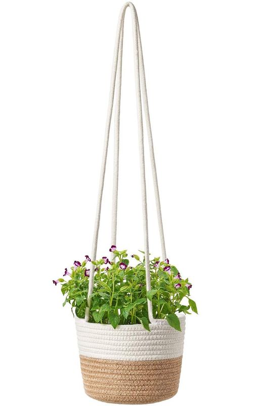 Jute Rope Woven Indoor Plant Hanging Holder For Decor