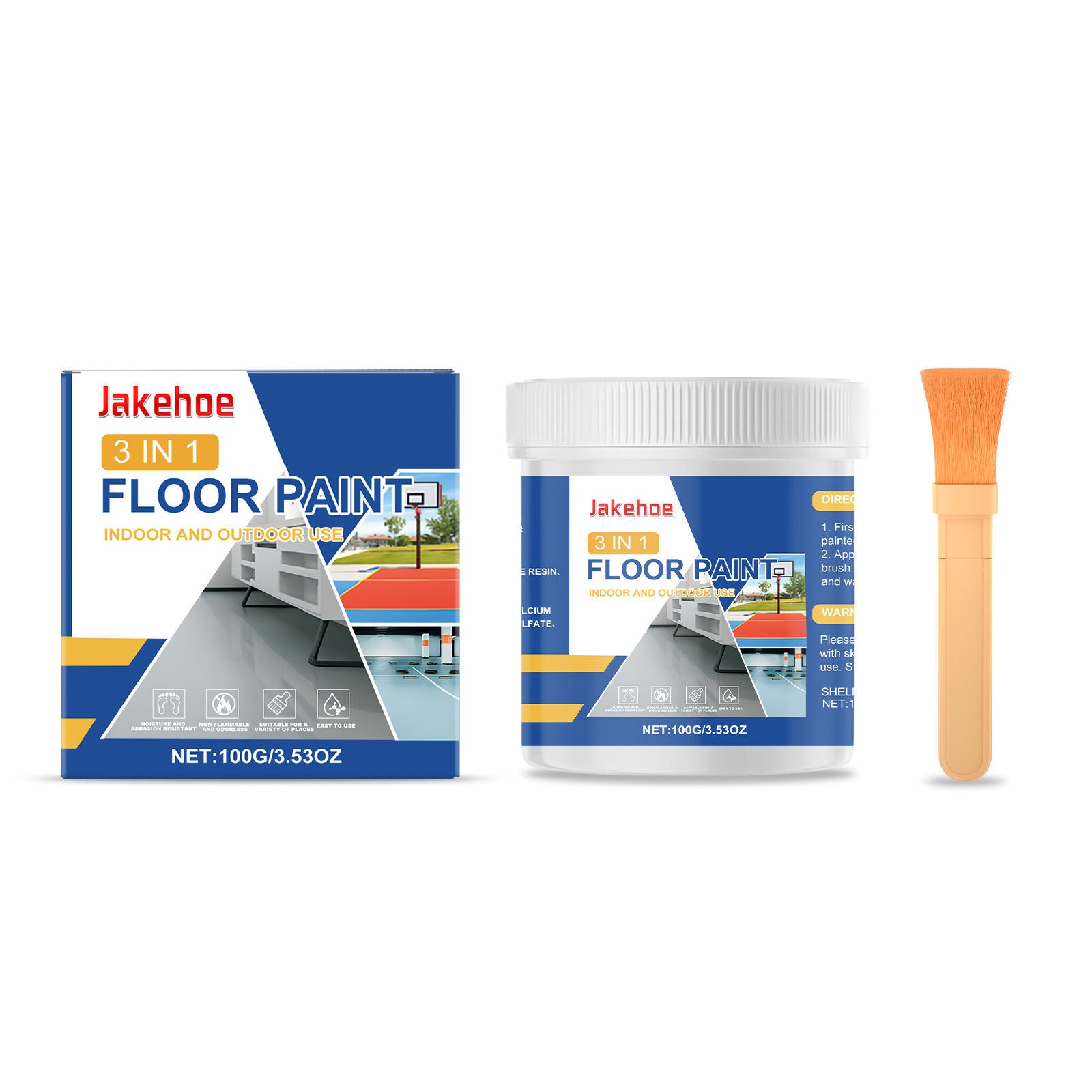 3-in-1 Floor Primer Waterproof, Anti-Abrasion, Quick-Dry for Home, Construction ,1 set