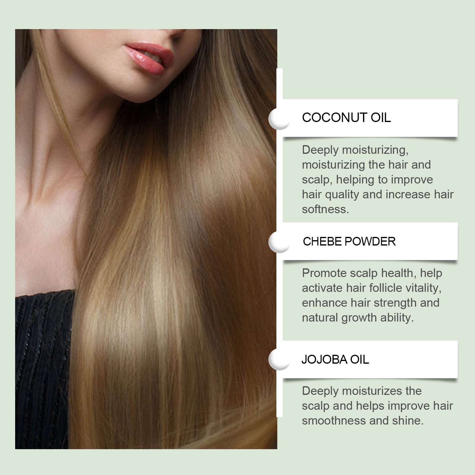 Coconut Hair Care Oil, Nourishes Dry Hair, Repairs Damage, Soft Glossy Hair, Natural Plant Essence ,100ml