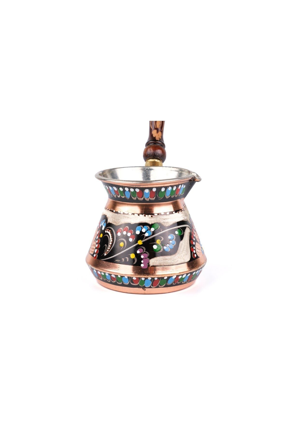 Authentic Hand-Engraved Copper Turkish Coffee Pot - "Tombik" Style - 4 Person Capacity