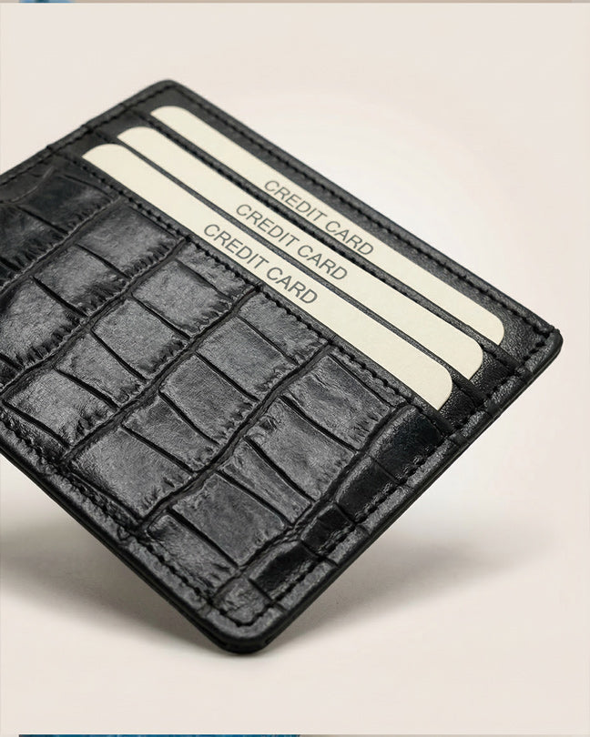 CLAREA Slim Leather Card Holder 10x8.5 cm