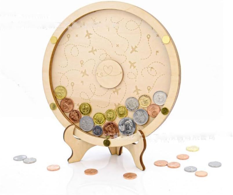 Coin Display Wooden Rack Travel Gift Money Bank Collectors Currency Dollar Collection Rack