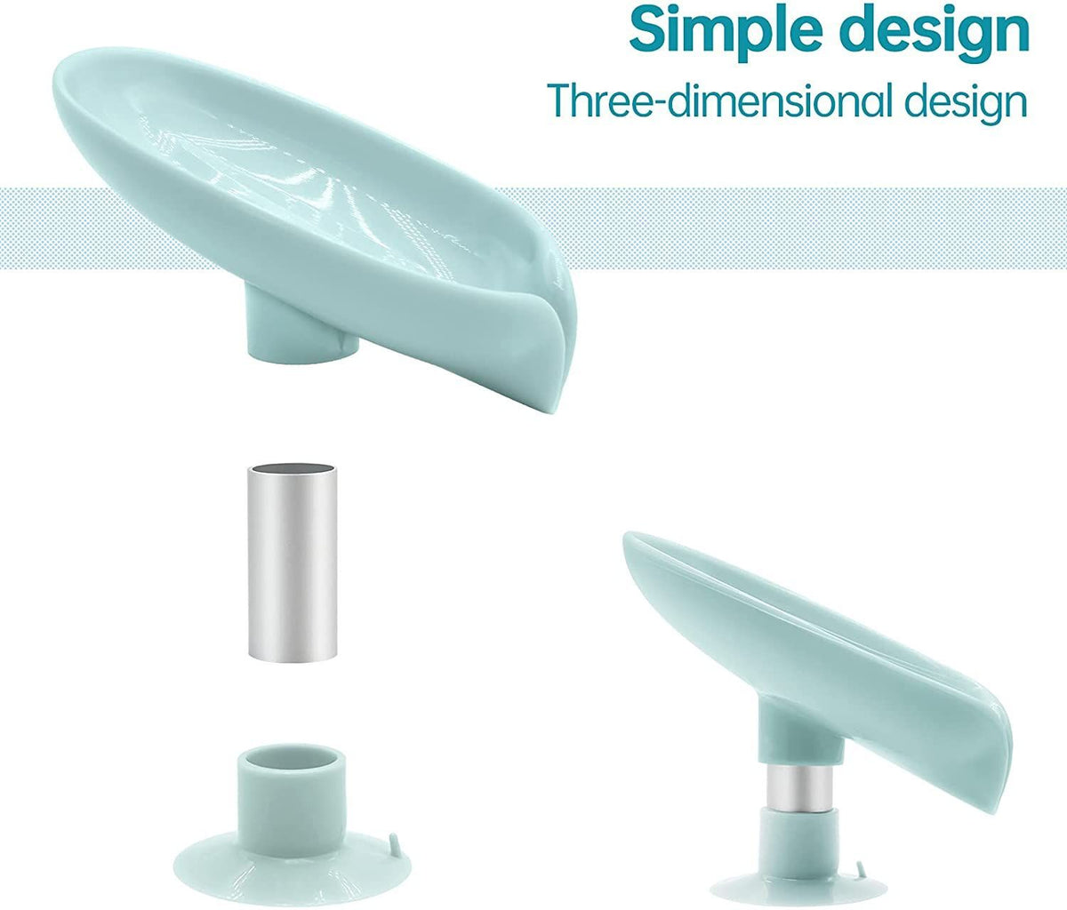 Bar Soap Holder Self Draining Soap Dish with Suction Cup Bathroom Soap Box Tray