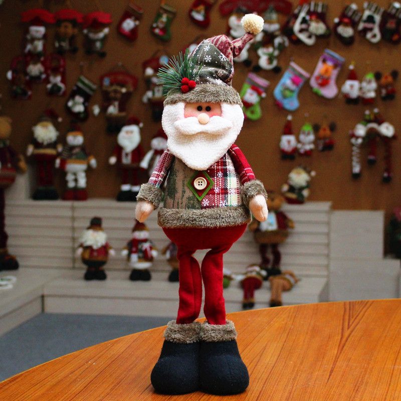 Christmas Santa Claus Plush Dolls Snowman Ornament Xmas Decoration Kids Toy