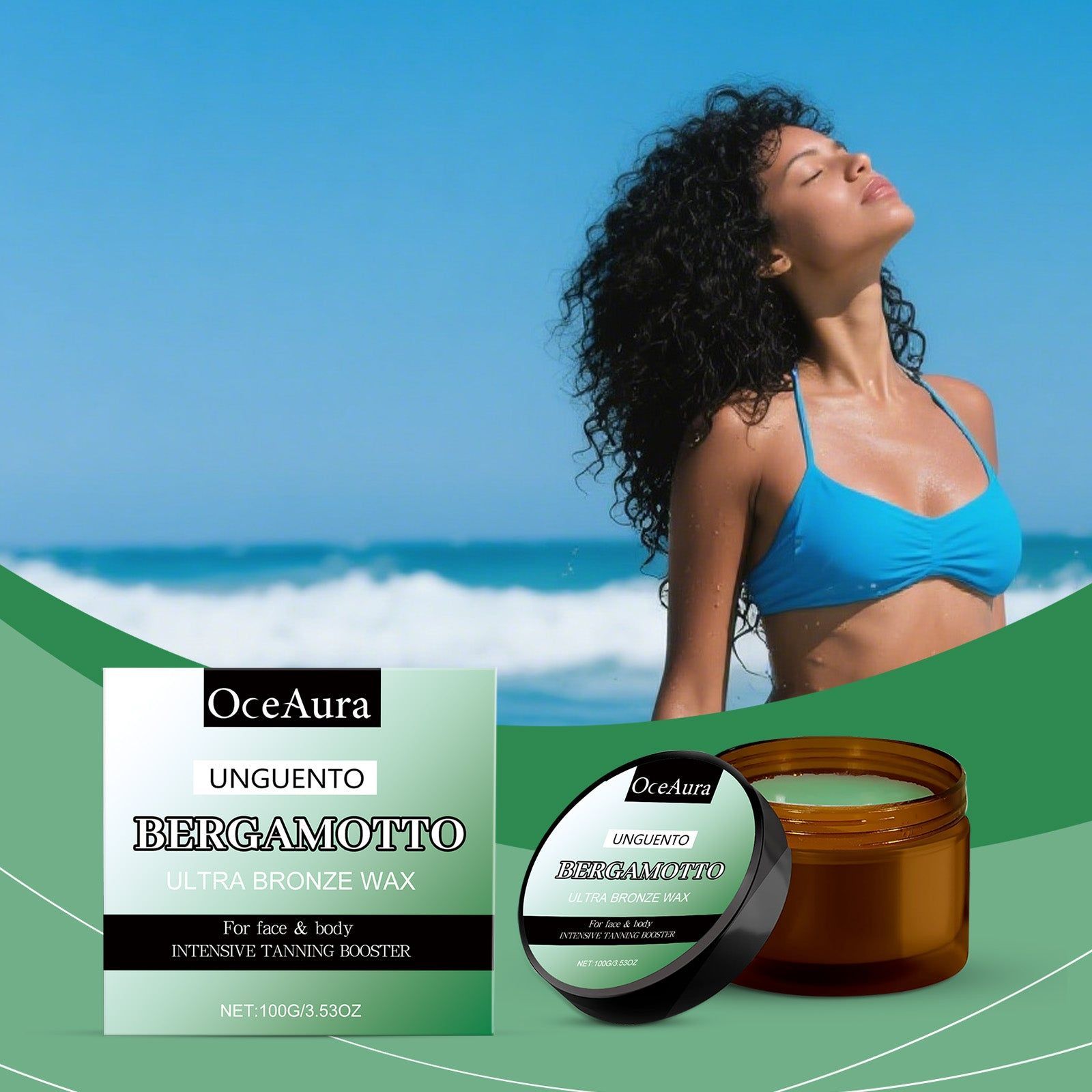 Bergamot Body Care, Summer Beach Bronze Skin Moisturizer, Hydrating Cream ,100g