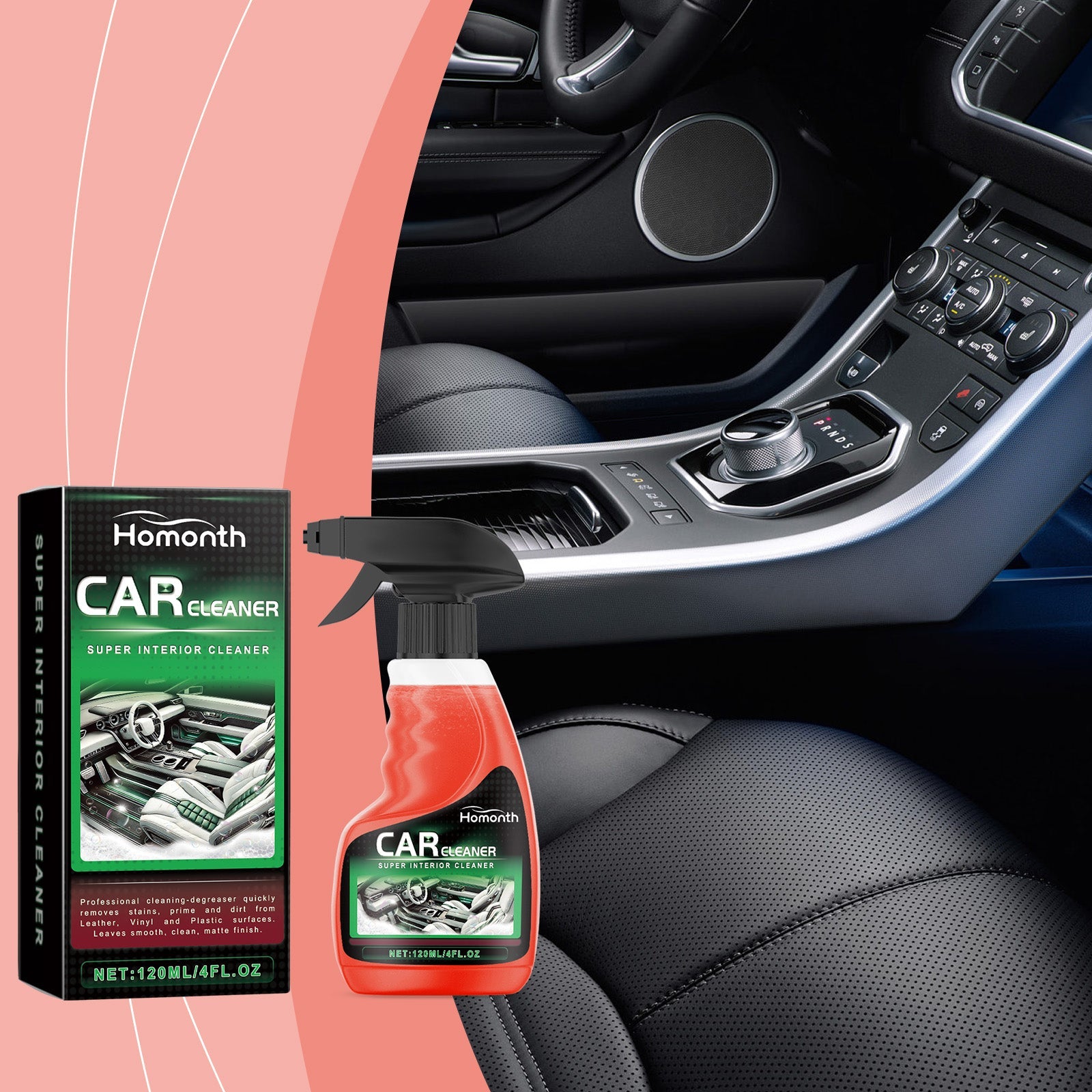 Car Interior Cleaner, Deep Cleaning, Waterproof, Stain Remover, Car Detailing ,120ml