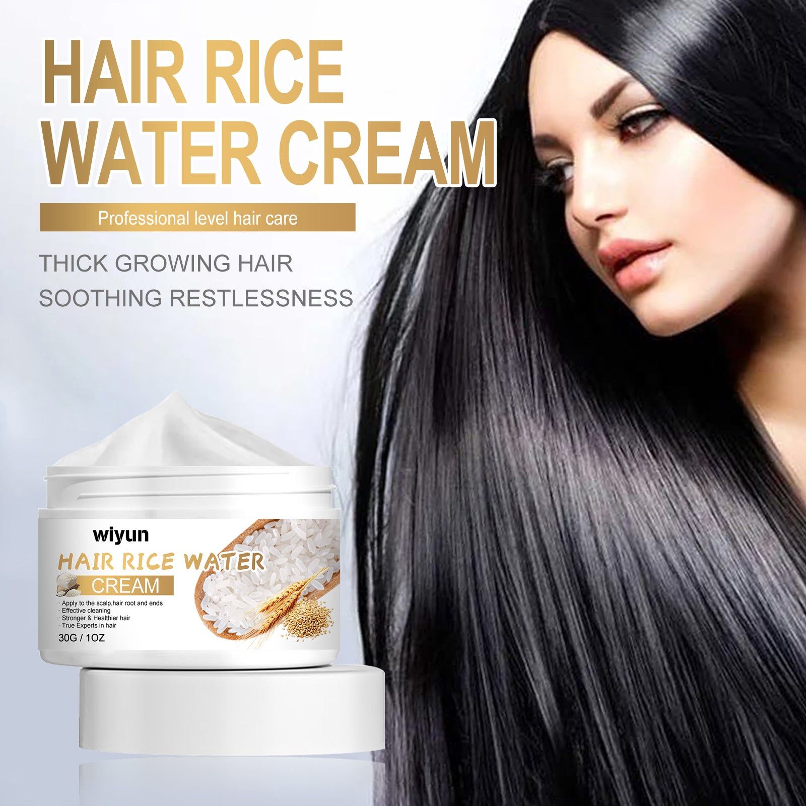 Revitalize Hair with Rice Water Cream, Hydrating Shampoo and Conditioner for Smooth, Healthy Hair ,30g