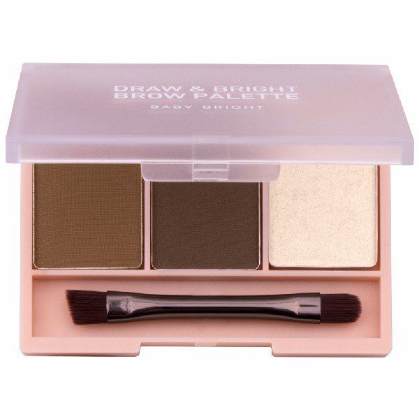 DRAW & BRIGHT BROW PALETTE 0.86G X 3COLORS BABY BRIGHT (M) #01 DARK BROWN