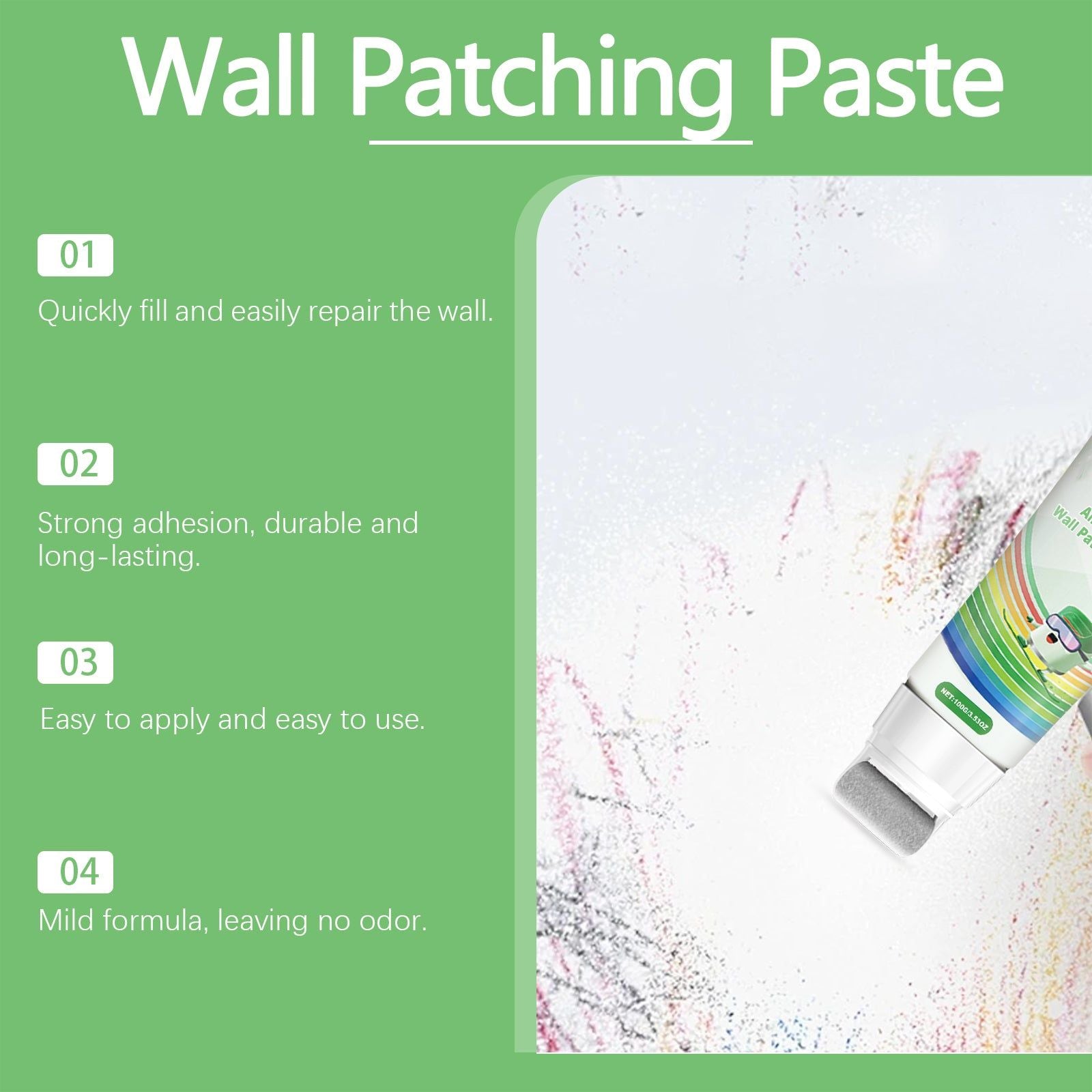 Mend the Wall Fast Repair Paint, Crack & Hole Fix, Durable Wall Patching Paste ,100g