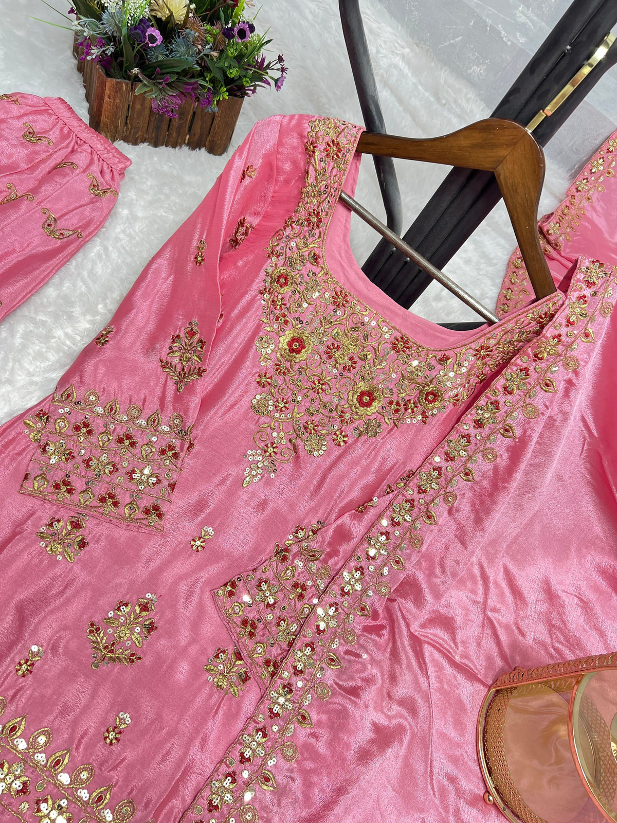 Fab Zone Plazzo Suit with Embroidery Work