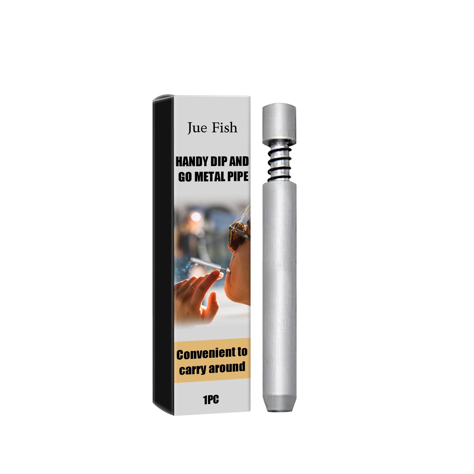 Portable Metal Smoking Pipe, Mini Creative Tobacco Pipe for Men, Easy to Use ,1pcs