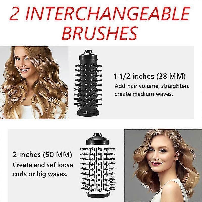 3-in-1 Hot Air Styler & 360° Rotating Hair Dryer - Curling & Straightening Brush with Ionic Technology for Frizz Control