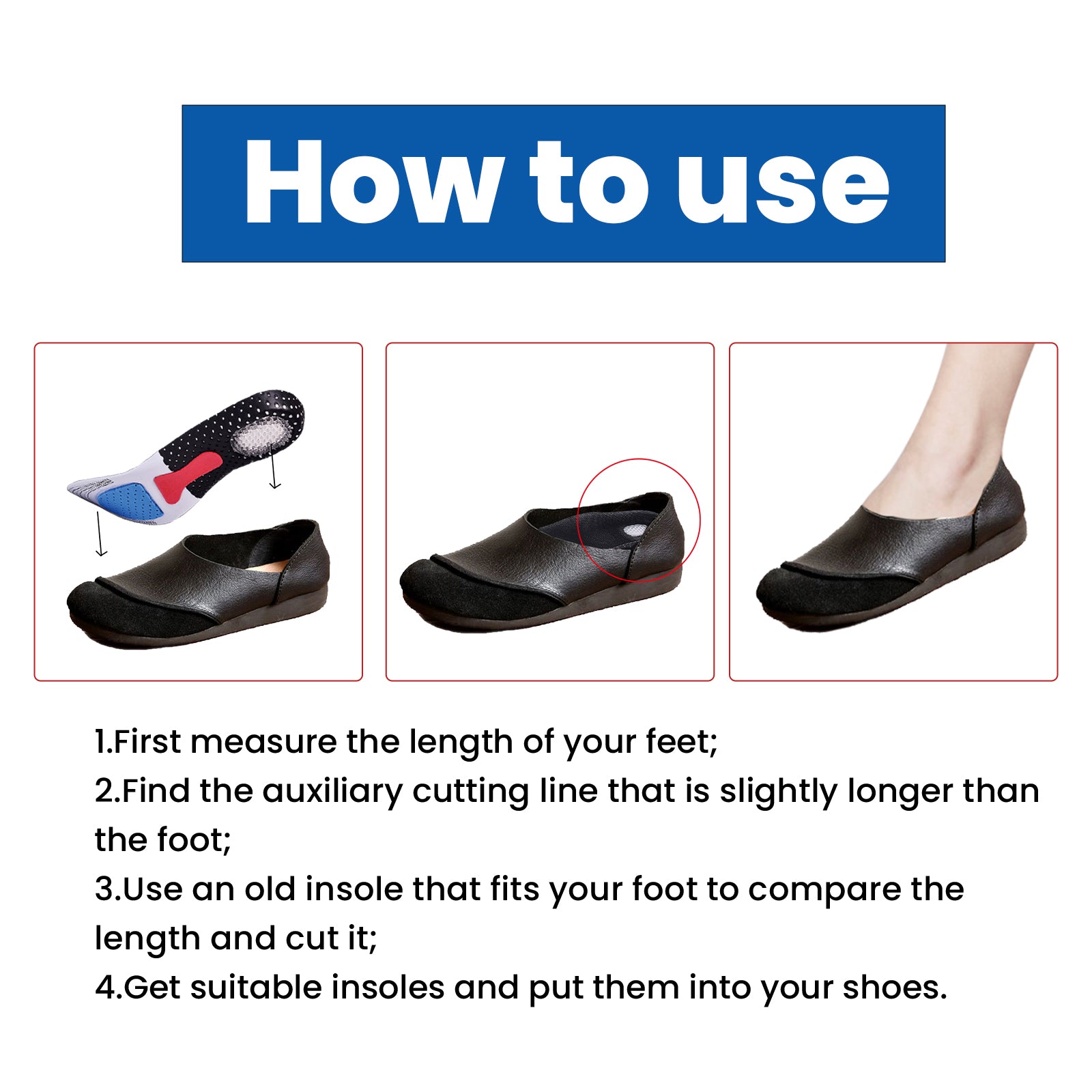 Boost Your Height and Foot Care with Soft Arch Support Insoles, Pain Relief ,1pair