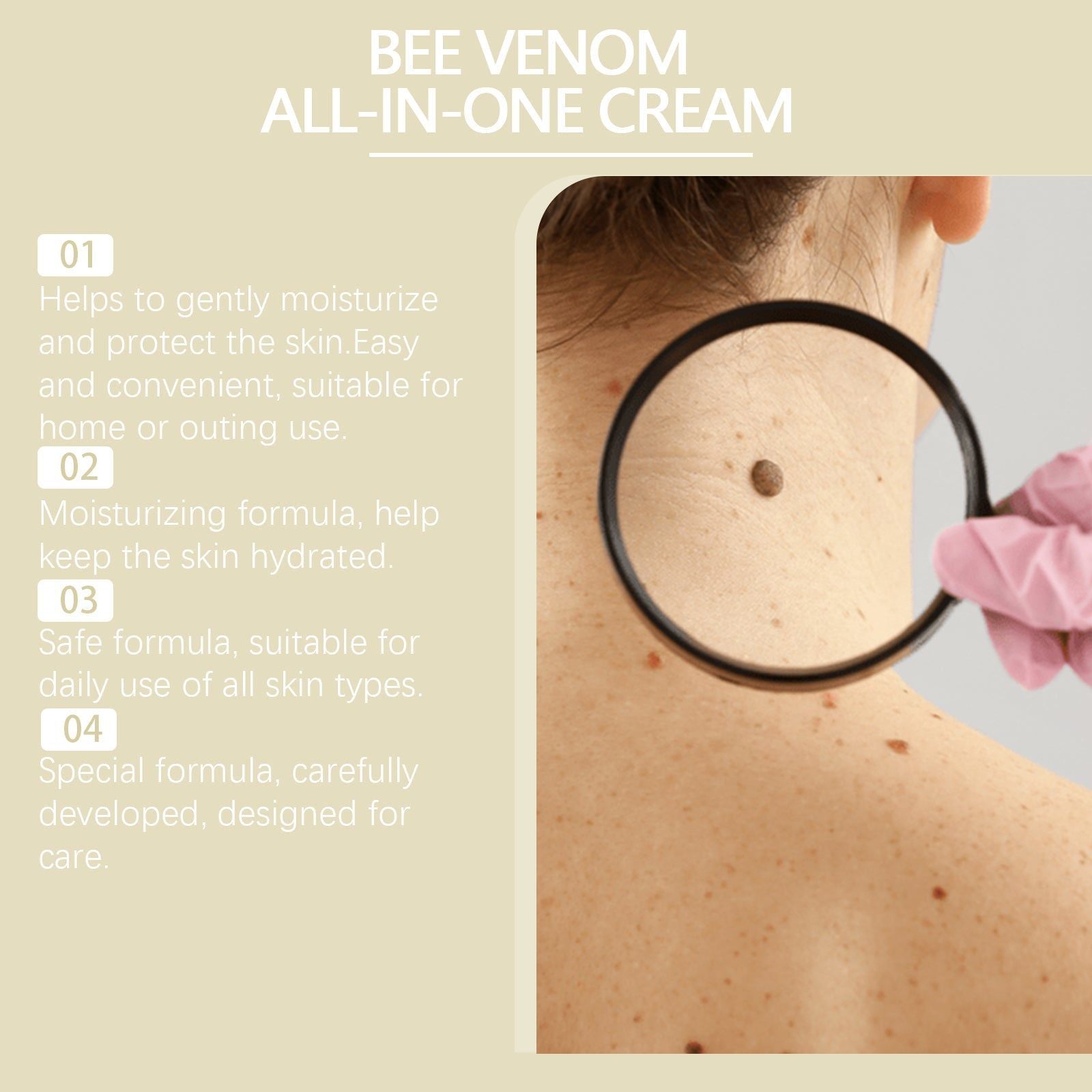 Bee Venom Skin Care Cream for Smooth, Clear, and Radiant Skin, Natural Beauty Solution ,60g