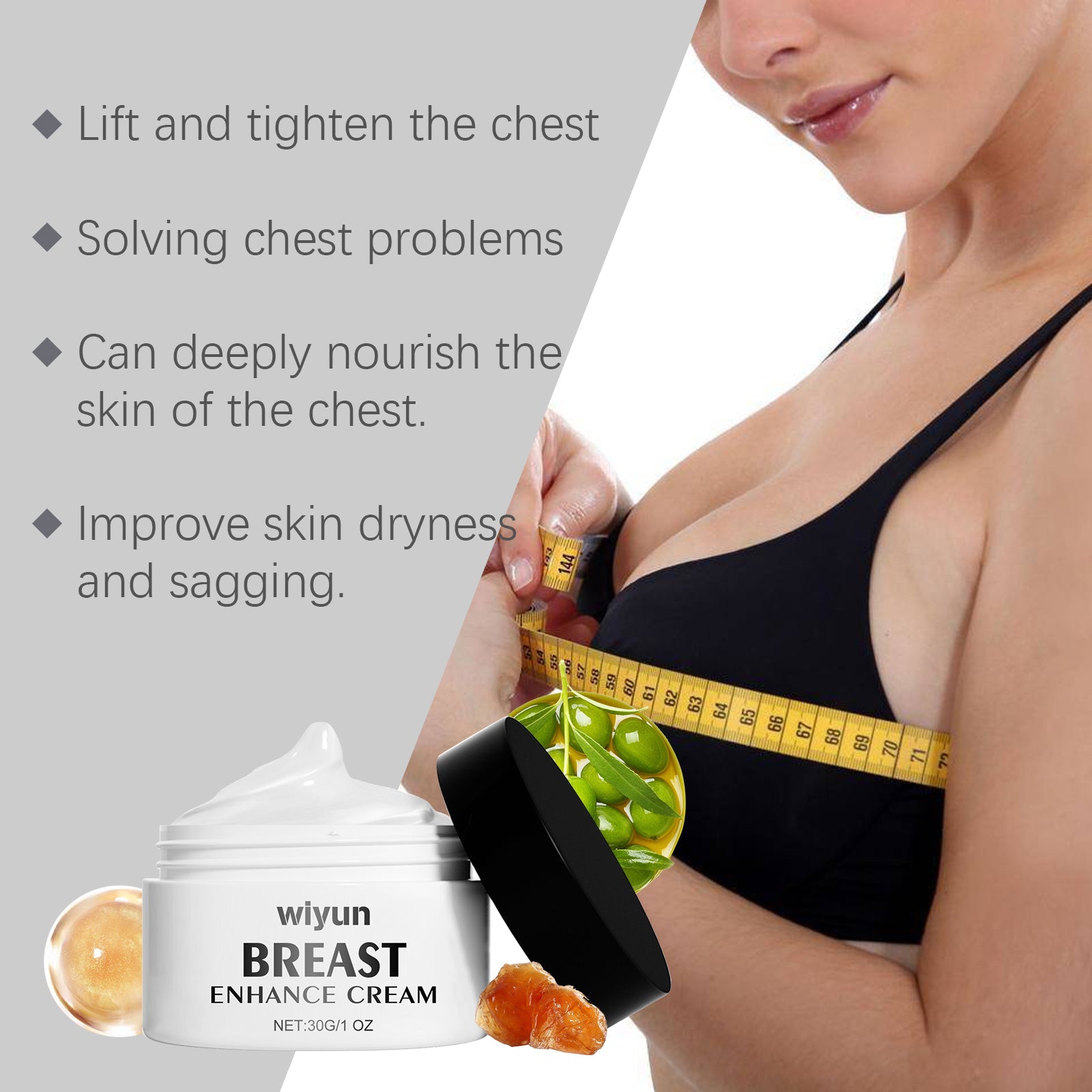 Revitalize Your Chest with Firming Breast Cream, Hydrating, Lifting, and Volumizing ,30g