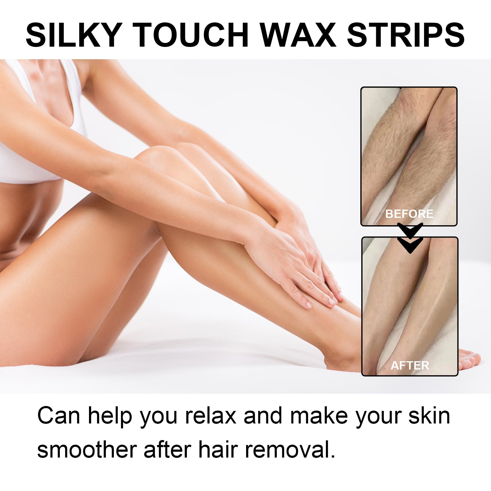 Body Hair Removal Wax Strips, Gentle, Effective, Smooth Skin, Easy at Home ,1set