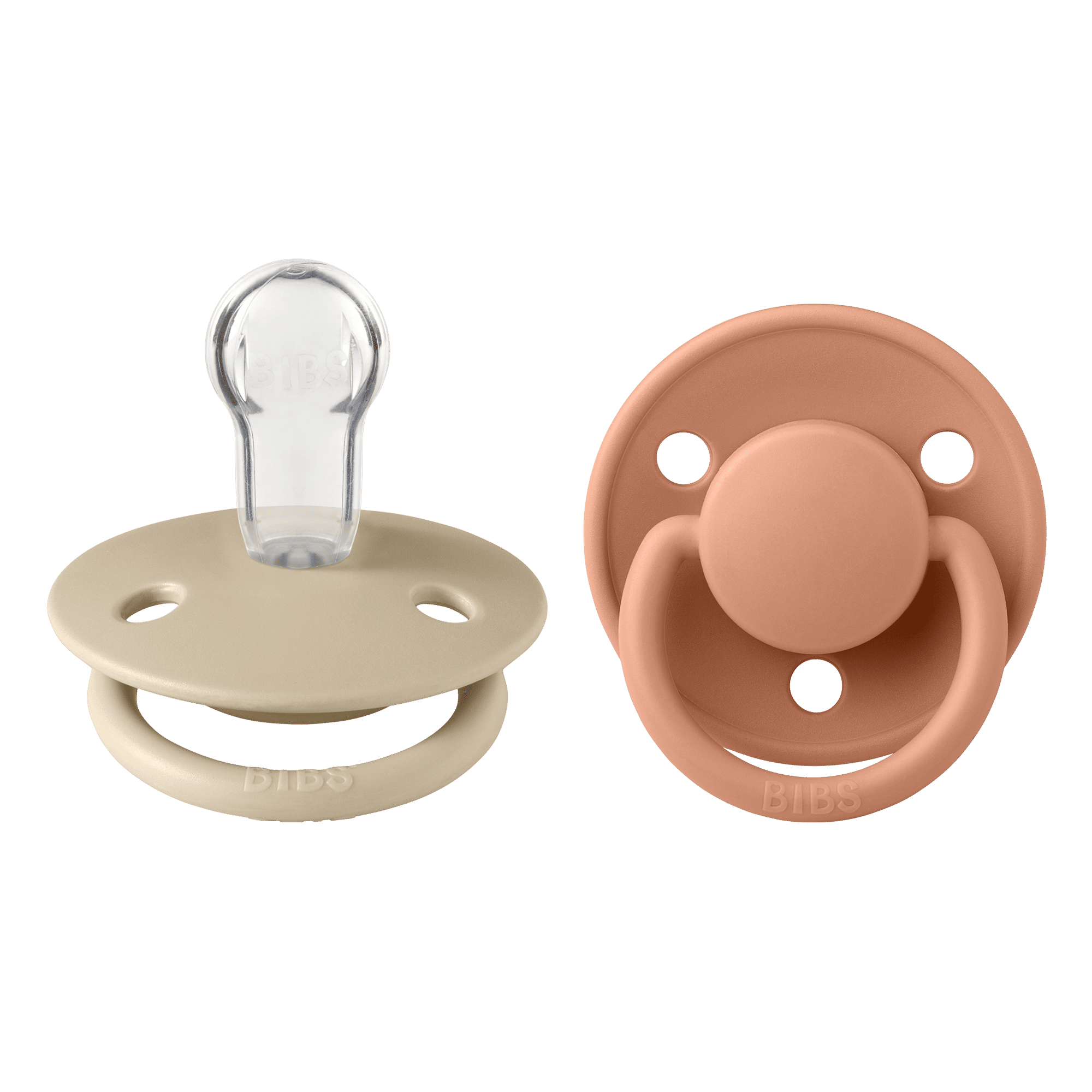 Bibs -De Lux 2 Pack Silicone Onesize- Vanilla/Peach