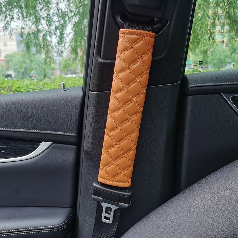 2Pcs Seat Belt Cover Leather Seat Belt Shoulder Pads Car Interior Decor