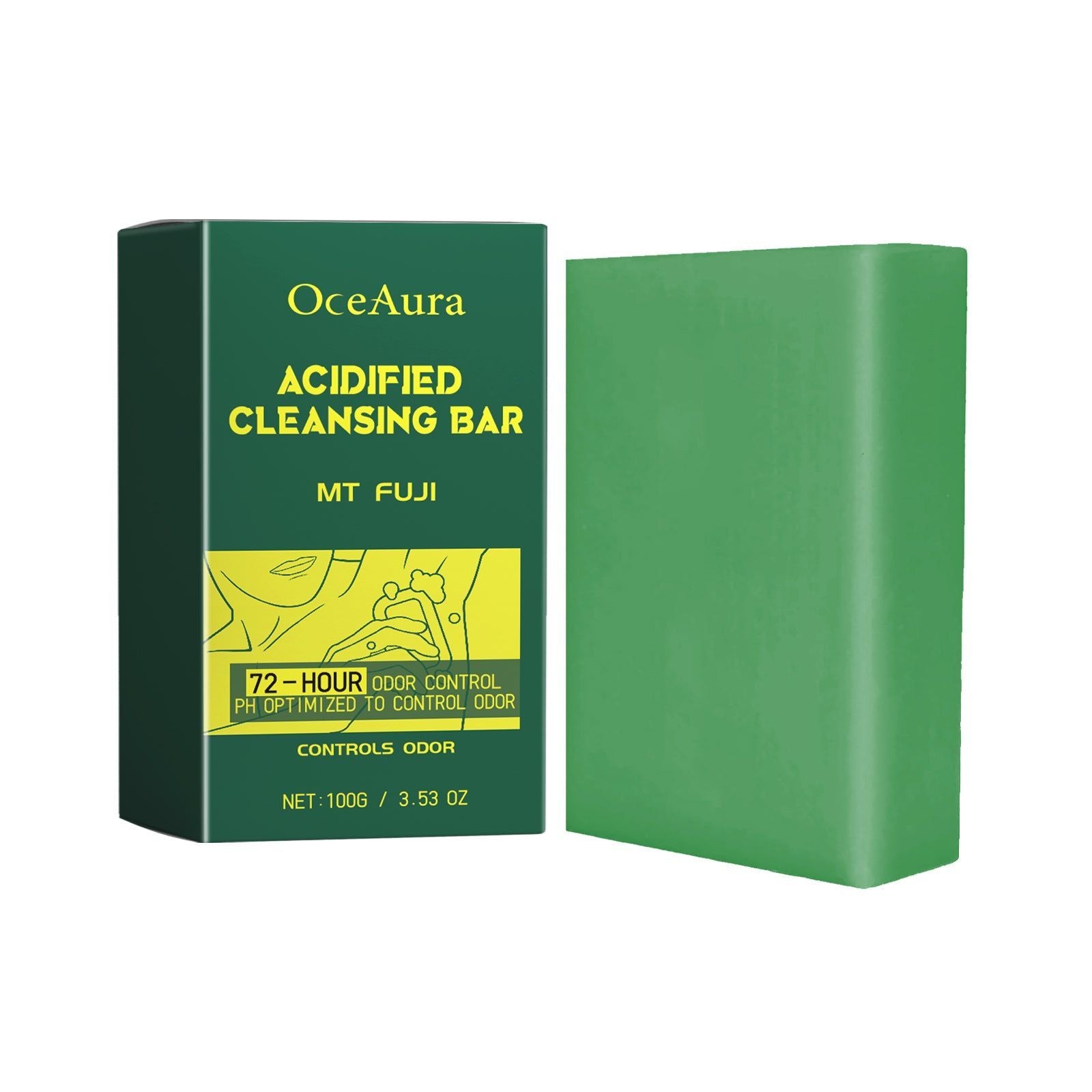 Acidified Cleansing Bar, Remove Odor, Long-Lasting Freshness, Deodorize Body ,100g