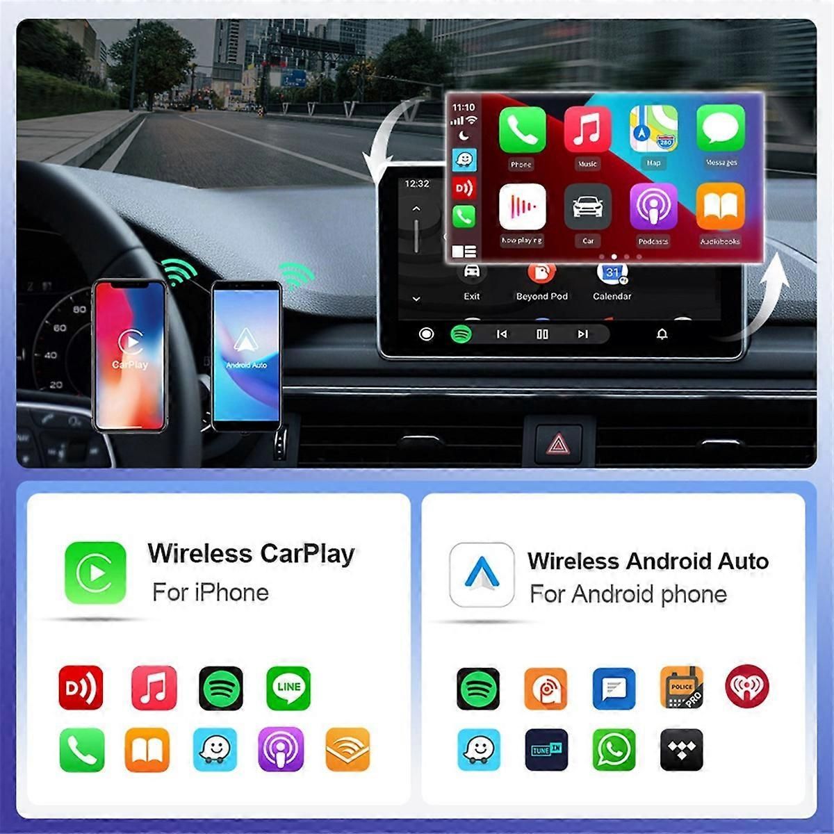 Mini Wireless CarPlay Android Auto Adapter