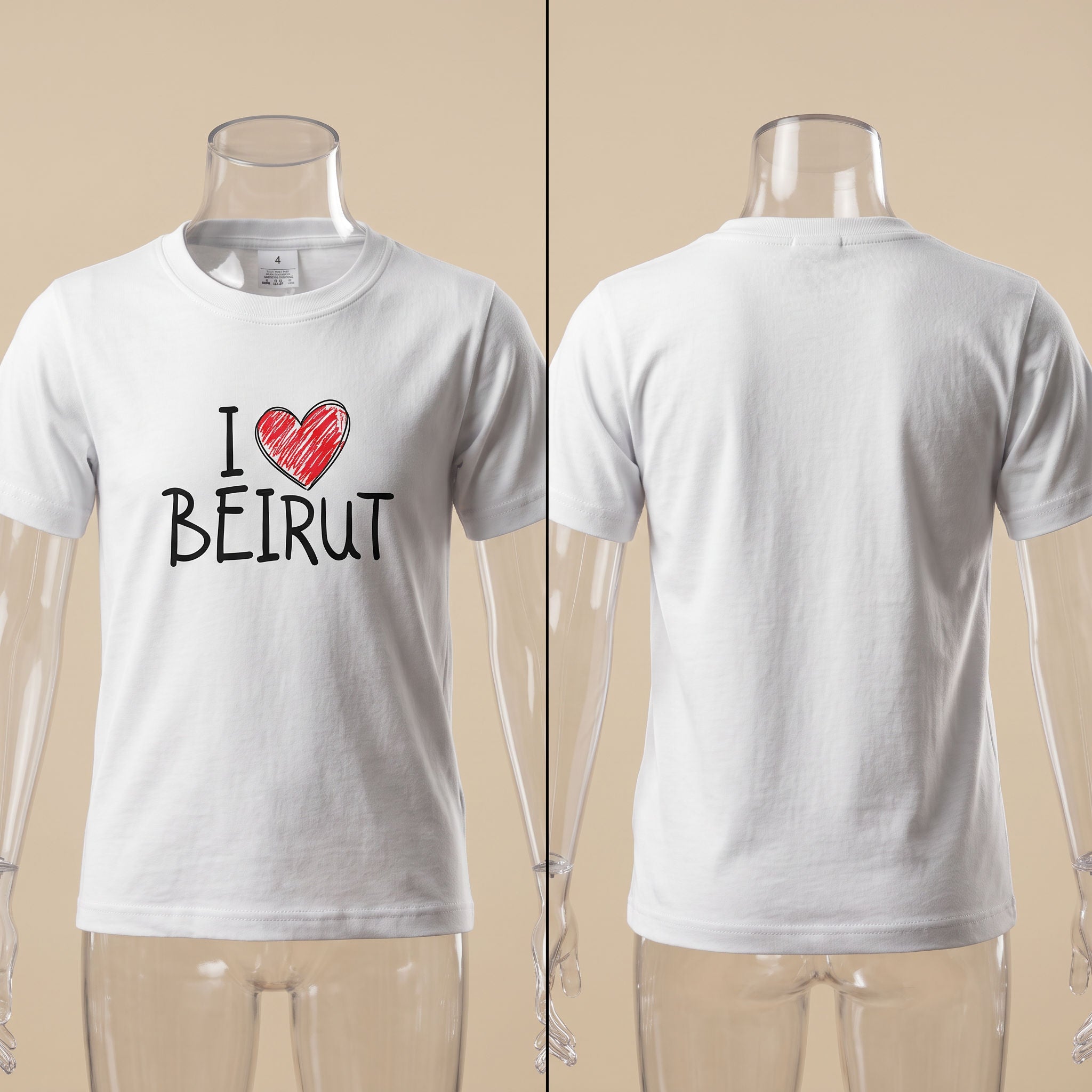 INLEB Kids White "I Love Beirut" Unisex T-Shirt