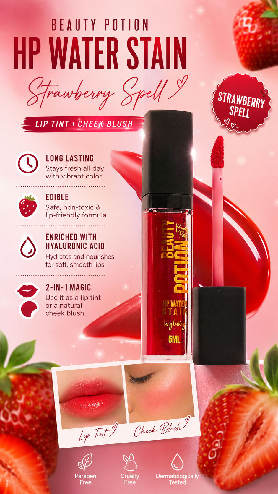 Beauty Potion Strawberry spell lip stain