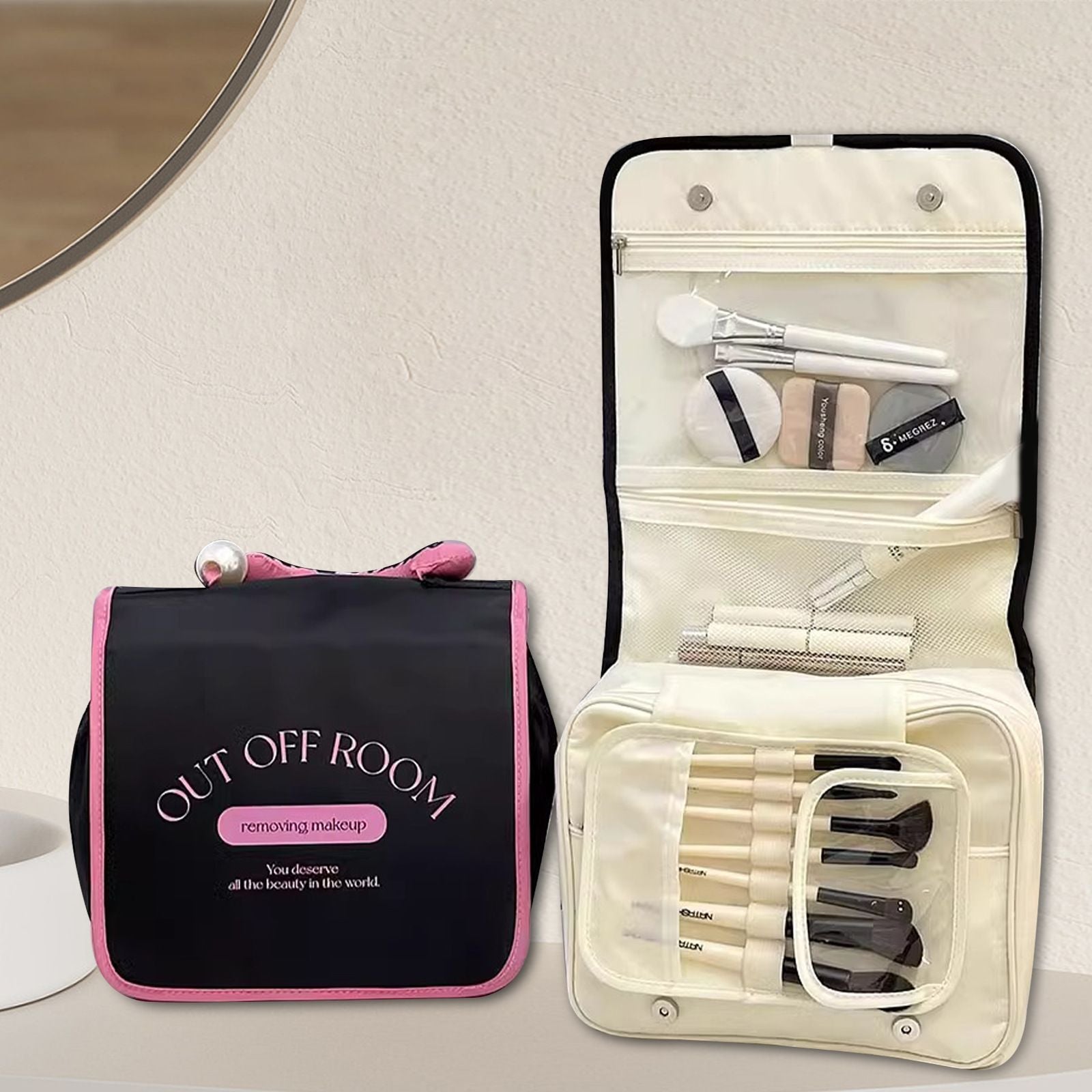 Hanging Travel Makeup Bag with Hook
