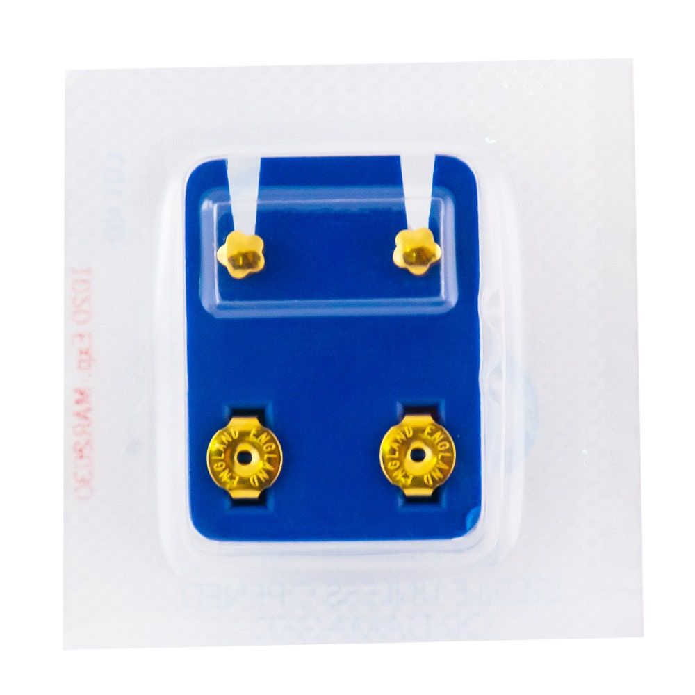 Caflon Singles Shapes Flower Gold Plated Blu System Earring, 1Pc