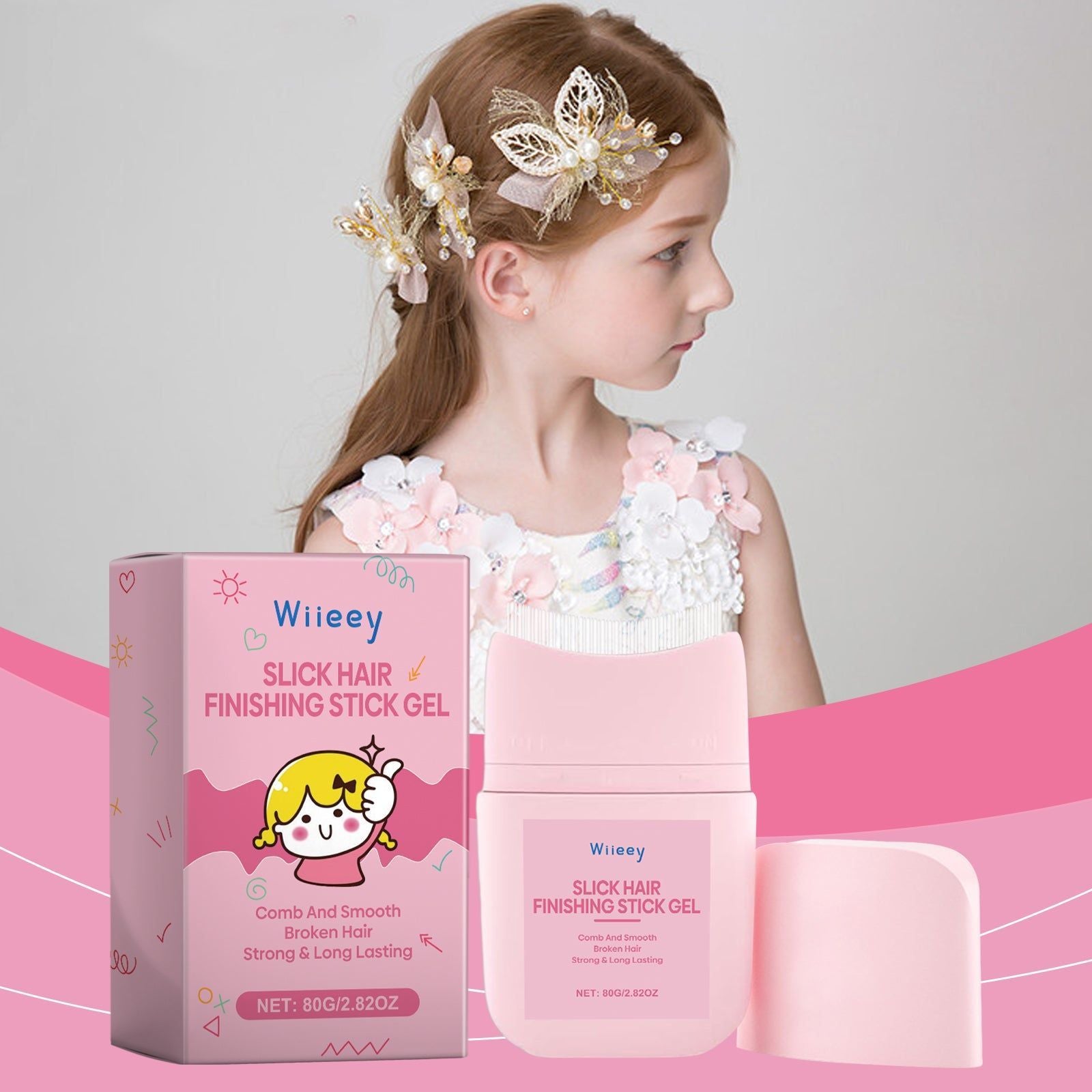 Children's Hair Care Styling Gel, Nourishing Shine, Fix Bangs, Damage Repair ,80g