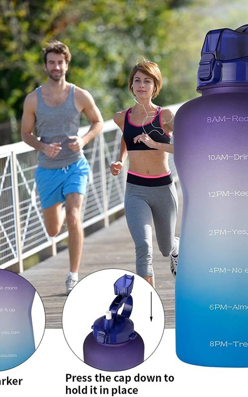 Large Capacity Water Bottle Gradient Fitness Sports Water jug With Time Marker
