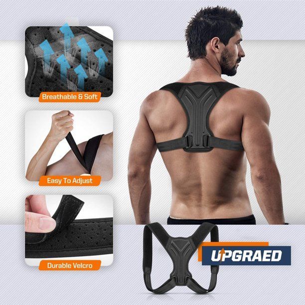 Posture Corrector Adjustable Upper Back Brace Correction Belt Back Band
