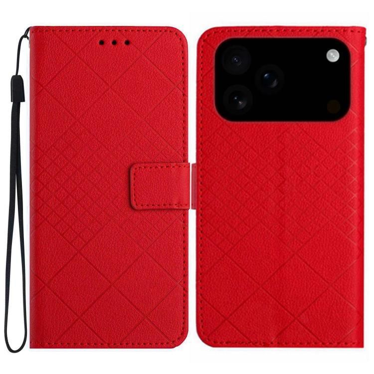 For iPhone 18 Pro Max / iPhone 17 Pro Max Rhombic Grid Texture Leather Phone Case