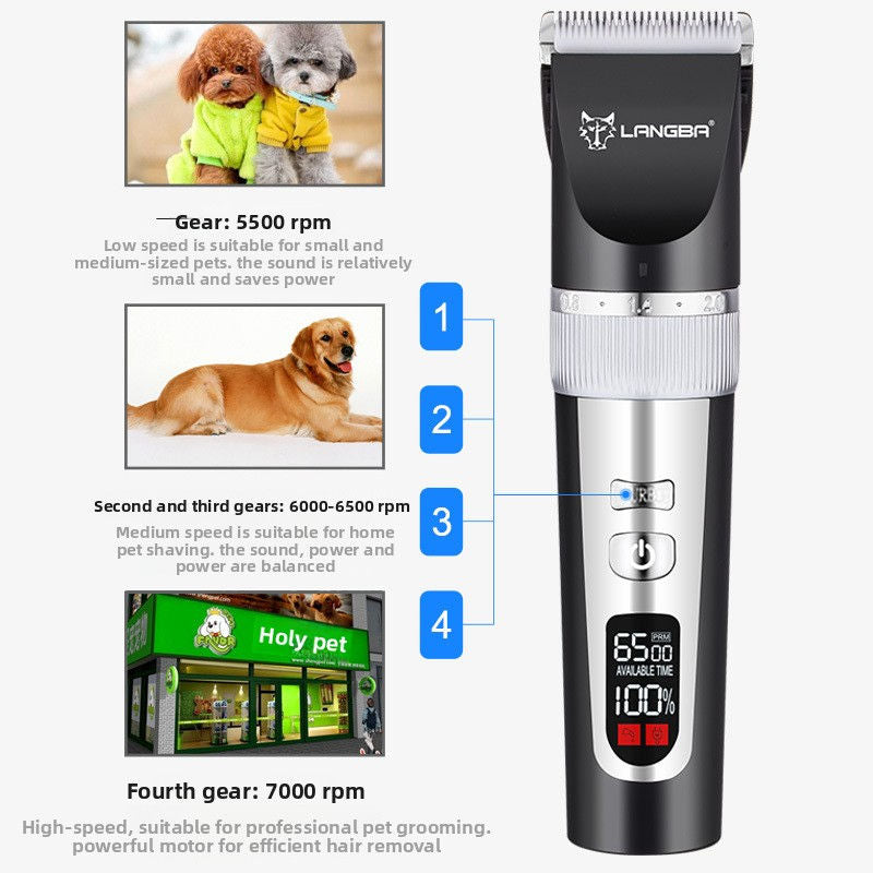 Pet Hair Clipper with LCD Display