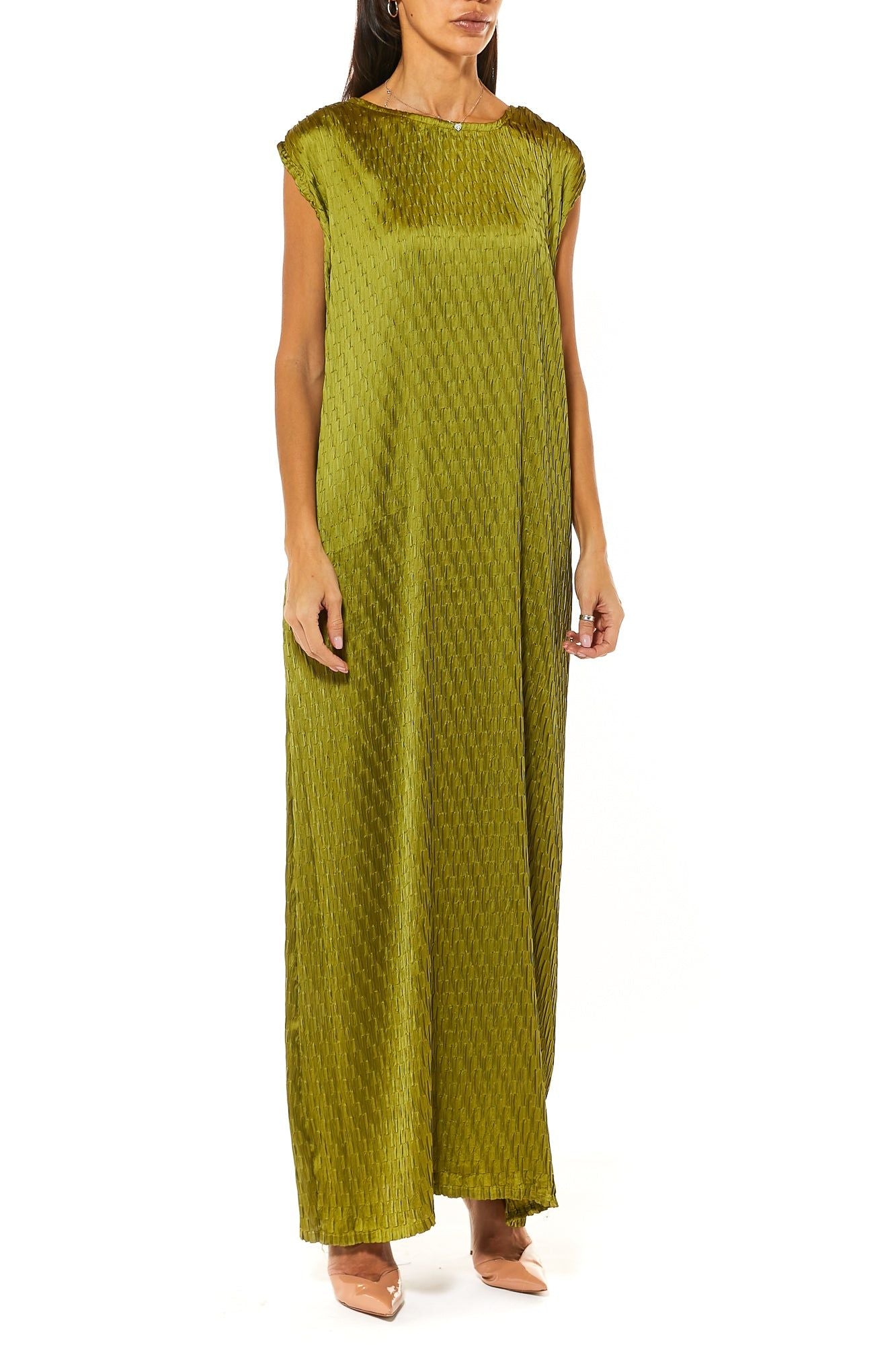 MOiSTREET Green Silk Under Dress