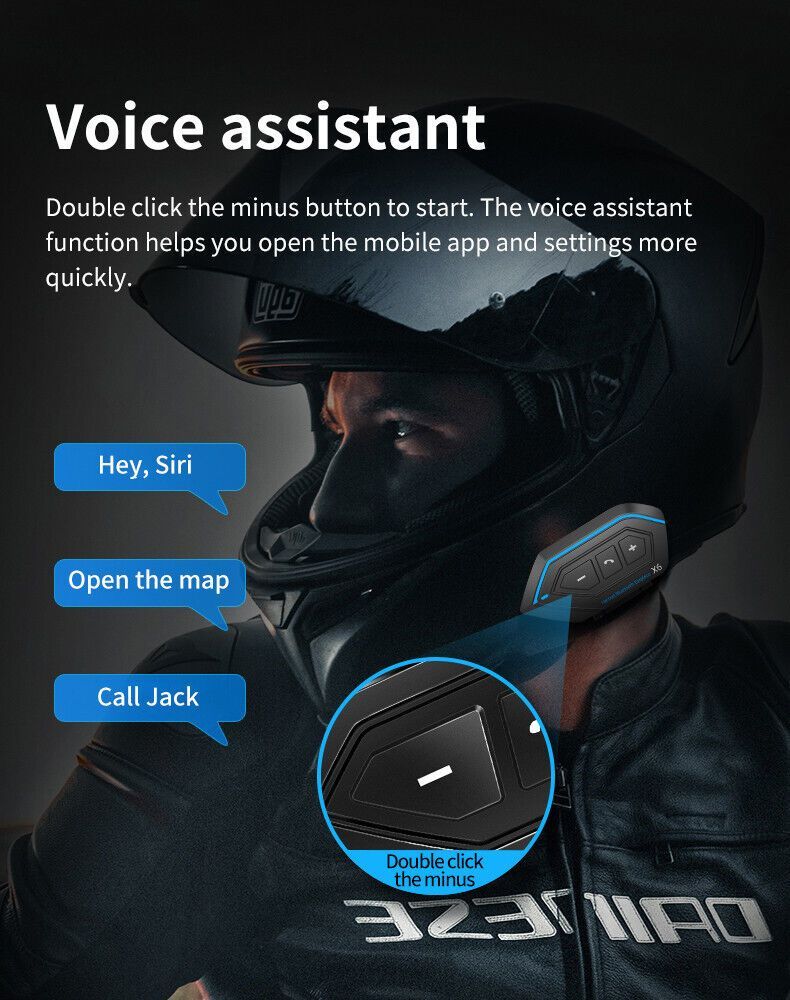 Motorcycle Helmet Bluetooth Headset Helmet Intercom Stereo Headphone