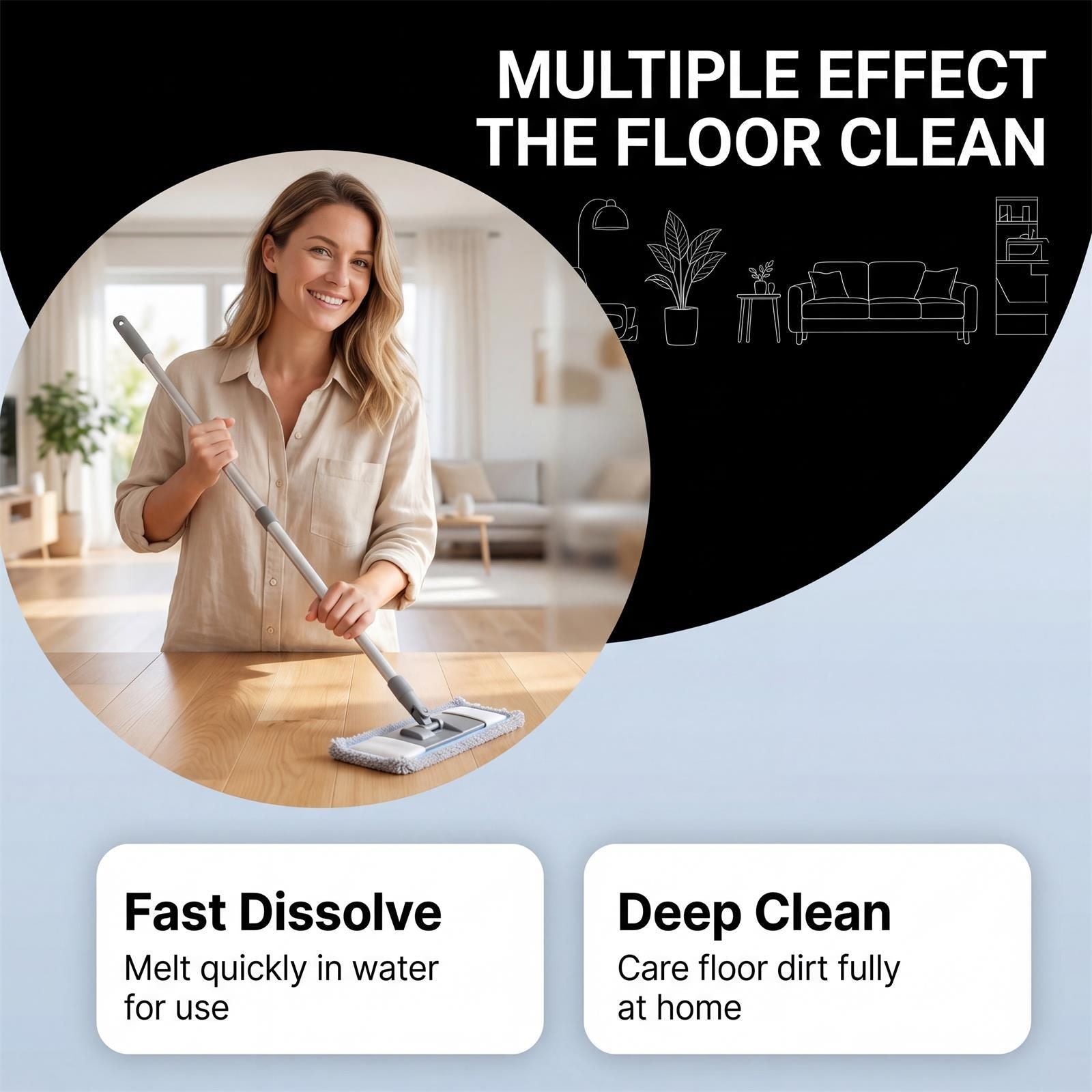 100Pcs Scented Floor Cleaning Pads, Multipurpose Hardwood Ceramic Tile Stain Remover Cleaner Sheets
