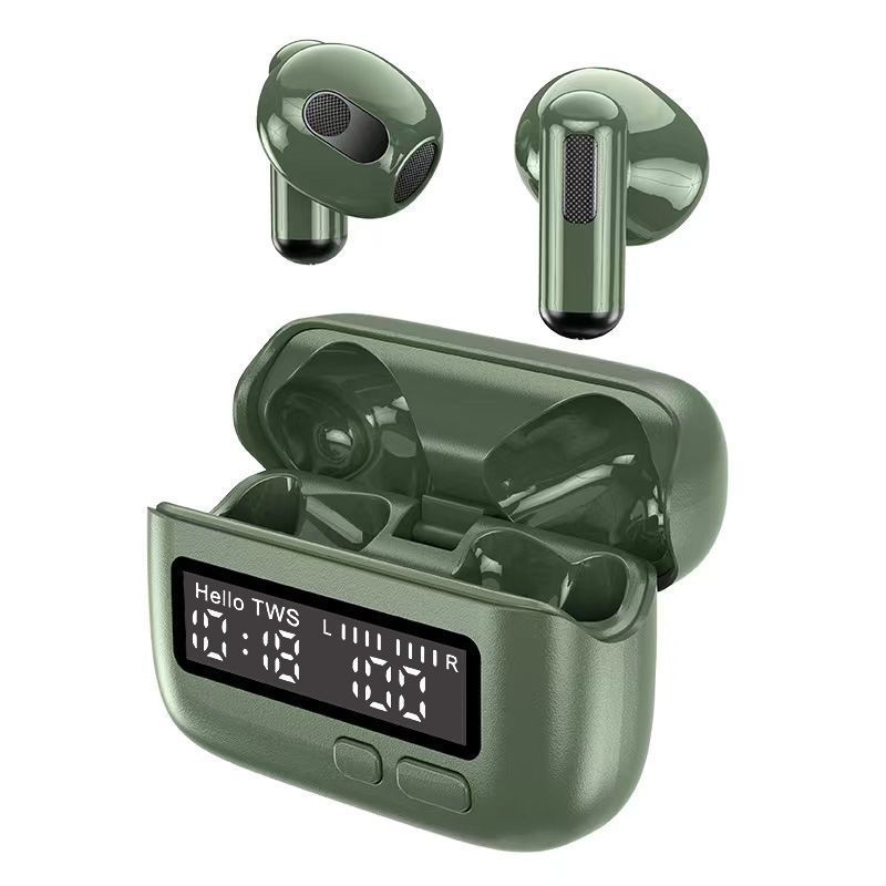 Wireless Earbuds Retro Clock Display Noise Reduction Stereo Sound Multifunction Earphone