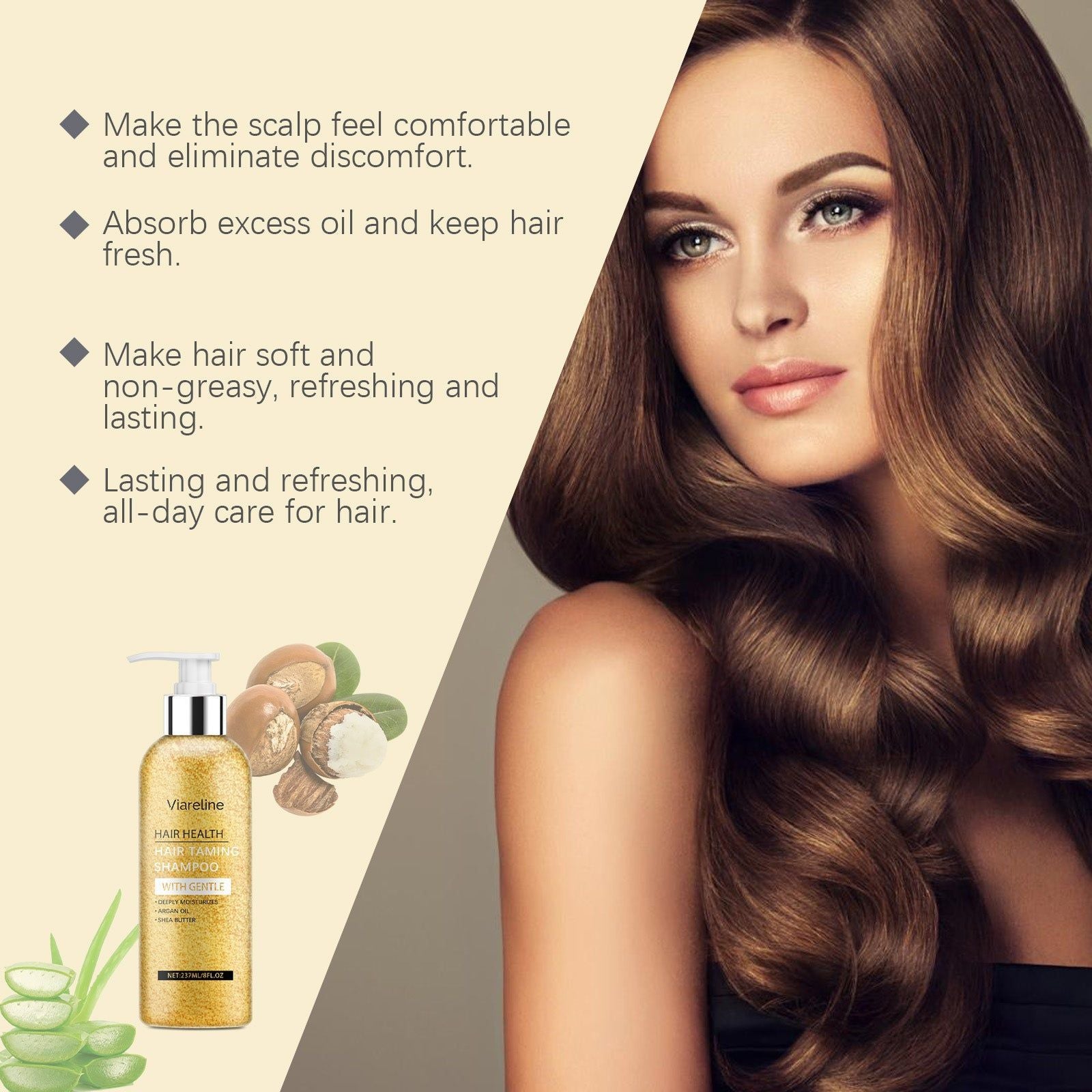 Argan Oil Shampoo, Hair Care for Moisturizing, Voluminous, Scalp Cleansing ,237ml